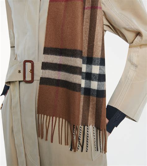 burberry wool-blend check scarf|burberry giant check cashmere scarf.